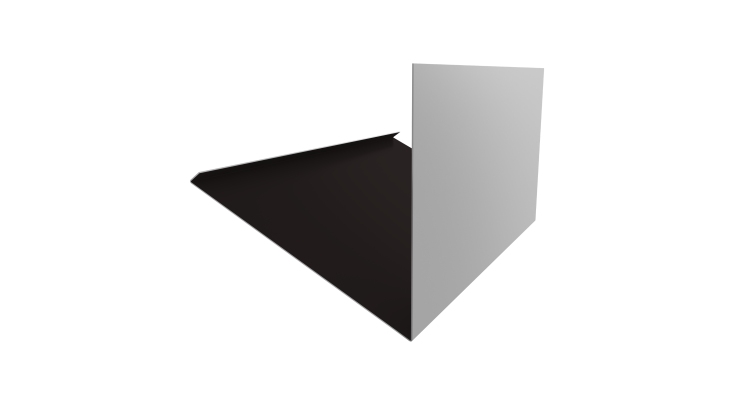 Планка примыкание верхнее к трубе фальц 0,45 PE с пленкой RAL 9005 черный (2м)