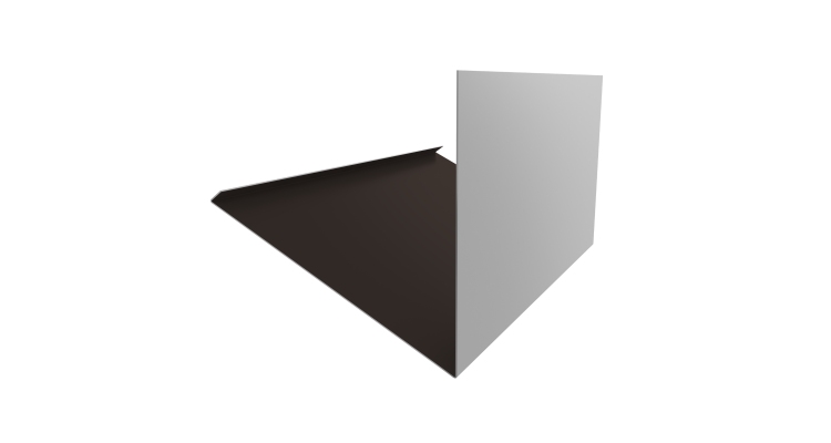 Планка примыкание верхнее к трубе фальц 0,45 PE с пленкой RR 32 темно-коричневый (3м)