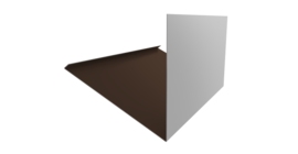 Планка примыкание верхнее к трубе фальц 0,45 PE с пленкой RAL 8017 шоколад (2м)