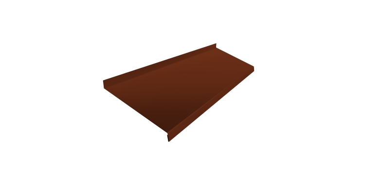Отлив простой 200 0,5 Satin с пленкой RAL 3009 оксидно-красный (2м)