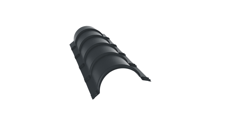 Планка малого конька полукруглого 0,5 Velur X RAL 7016 антрацитово-серый (1,97м)