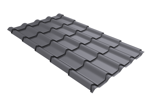 Металлочерепица камея Grand Line 0,45 Drap TX RAL 7004 сигнальный серый