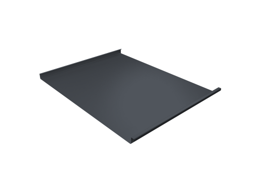 Фальц двойной стоячий Grand Line 0,45 Drap TX с пленкой на замках Drap TwinColor RAL 7024 мокрый асфальт