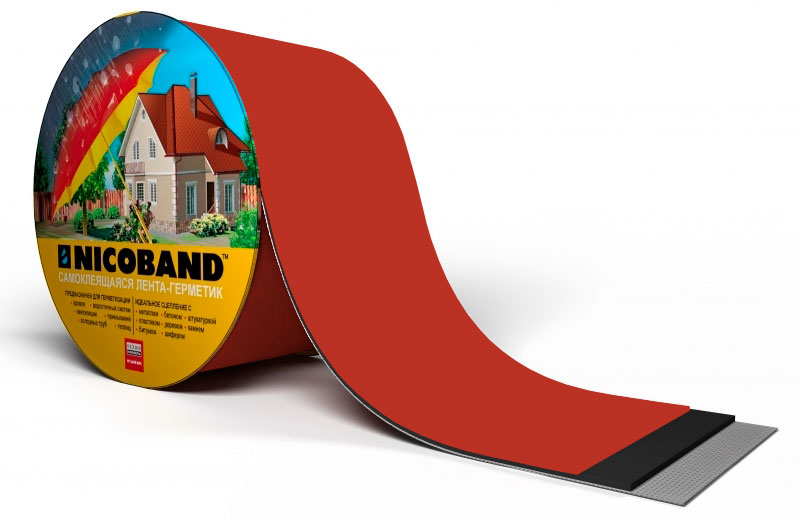 Лента герметизирующая Технониколь Nicoband самоклеящаяся 10мх15см, красная