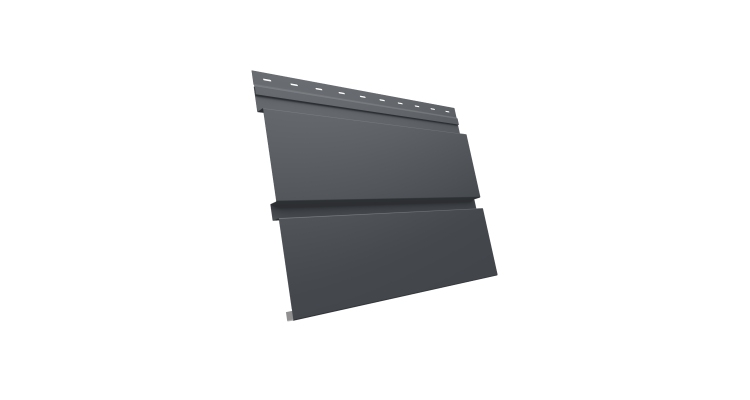 Софит металлический Квадро Брус без перфорации 0,45 Drap TR с пленкой RAL 7024 мокрый асфальт