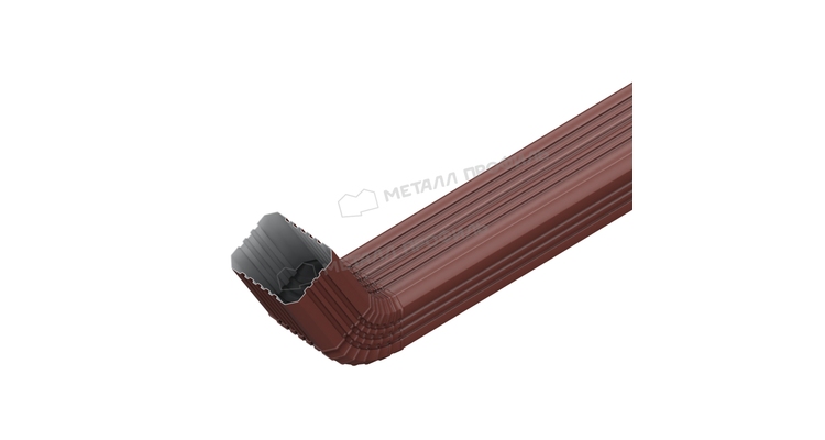 Труба водосточная с коленом Металл Профиль БЮДЖЕТ 76х102х1000 RR32