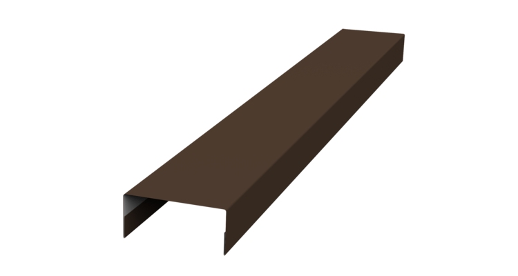 Ламель лицевая 125 забора жалюзи Texas стартовая/финишная для калиток и ворот 0.45 Drap ST с пленкой RAL 8017 шоколад