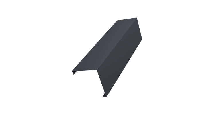 Декоративная накладка на столб универсальная угловая 60х60 для забора жалюзи 0,5 Velur X RAL 7024 мокрый асфальт (3м)