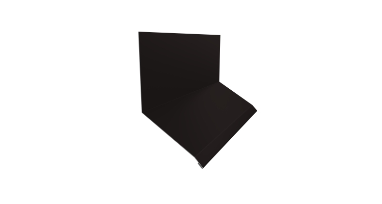 Планка примыкание верхнее к стене фальц Grand Line 150х130х20 0,45 Drap TX RAL 9005 черный (2м)