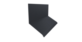 Планка примыкание верхнее к стене фальц Grand Line 150х130х20 0,5 Drap TX RAL 7024 мокрый асфальт (3м)