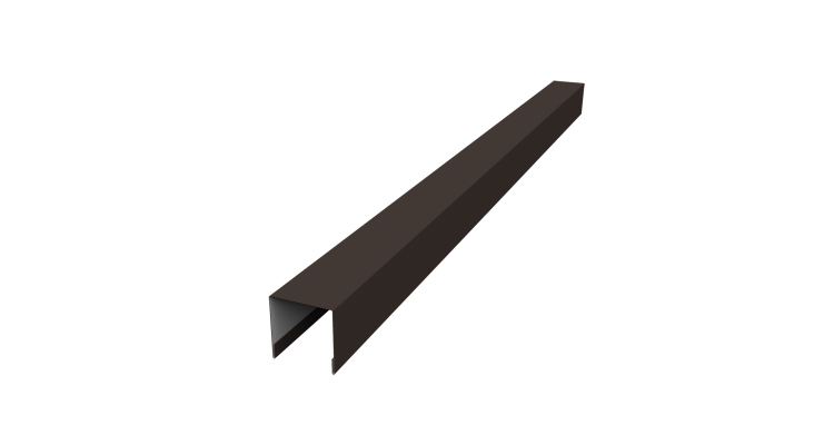 Планка вертикальная лицевая для забора жалюзи Palermo 0,5 Satin Matt TX RR 32 темно-коричневый (1,8м)