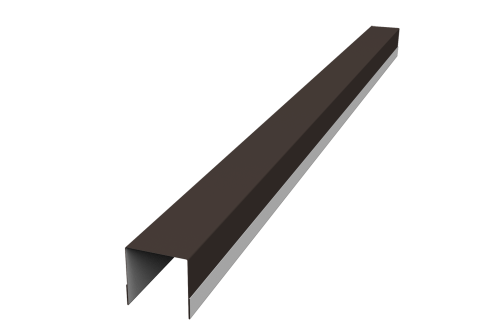 Планка вертикальная обратная для забора жалюзи Palermo 0,5 Satin RR 32 темно-коричневый (1,8м)