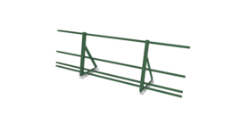 Ограждение кровельное со снегозадержателем на фальц Optima 0,65х2м RAL 6002